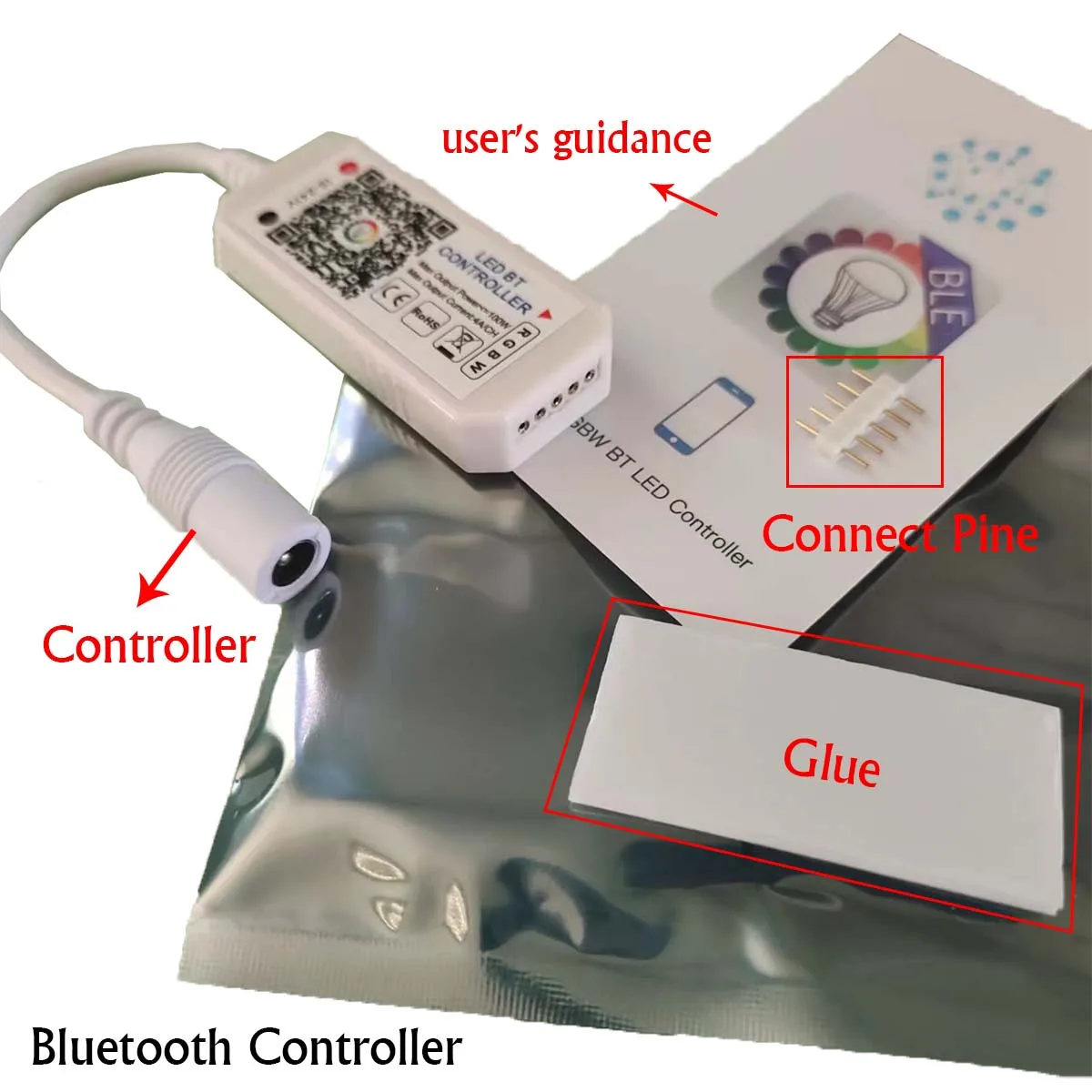 Led strip controlador, wi-fi, bluetooth, telefone inteligente, controle sem fio, fita de luz rgb, smd 2835 5050