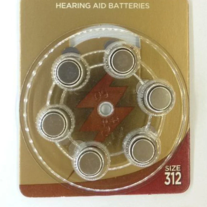 60PCS   Zinc Air Hearing Aid Batteries  for  Hearing aids A312 312A ZA312 312 PR41 Battery A312