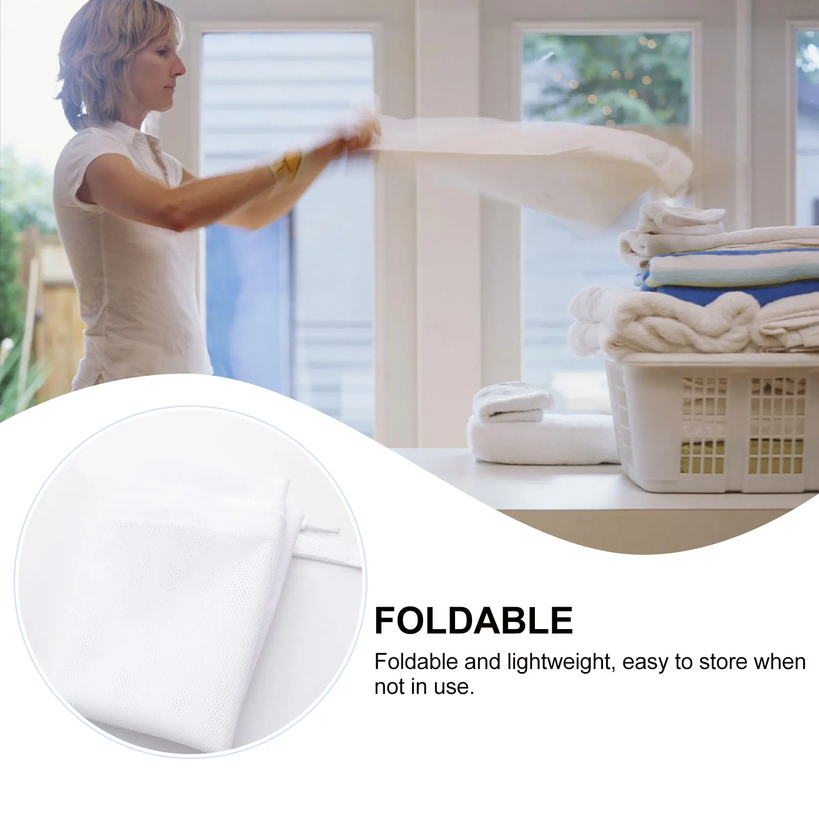 

Laundry Mesh Bag Drawstring Large Wash Bag for Clothes Underwear Sweaters Baby Clothes Organized Travel Storage