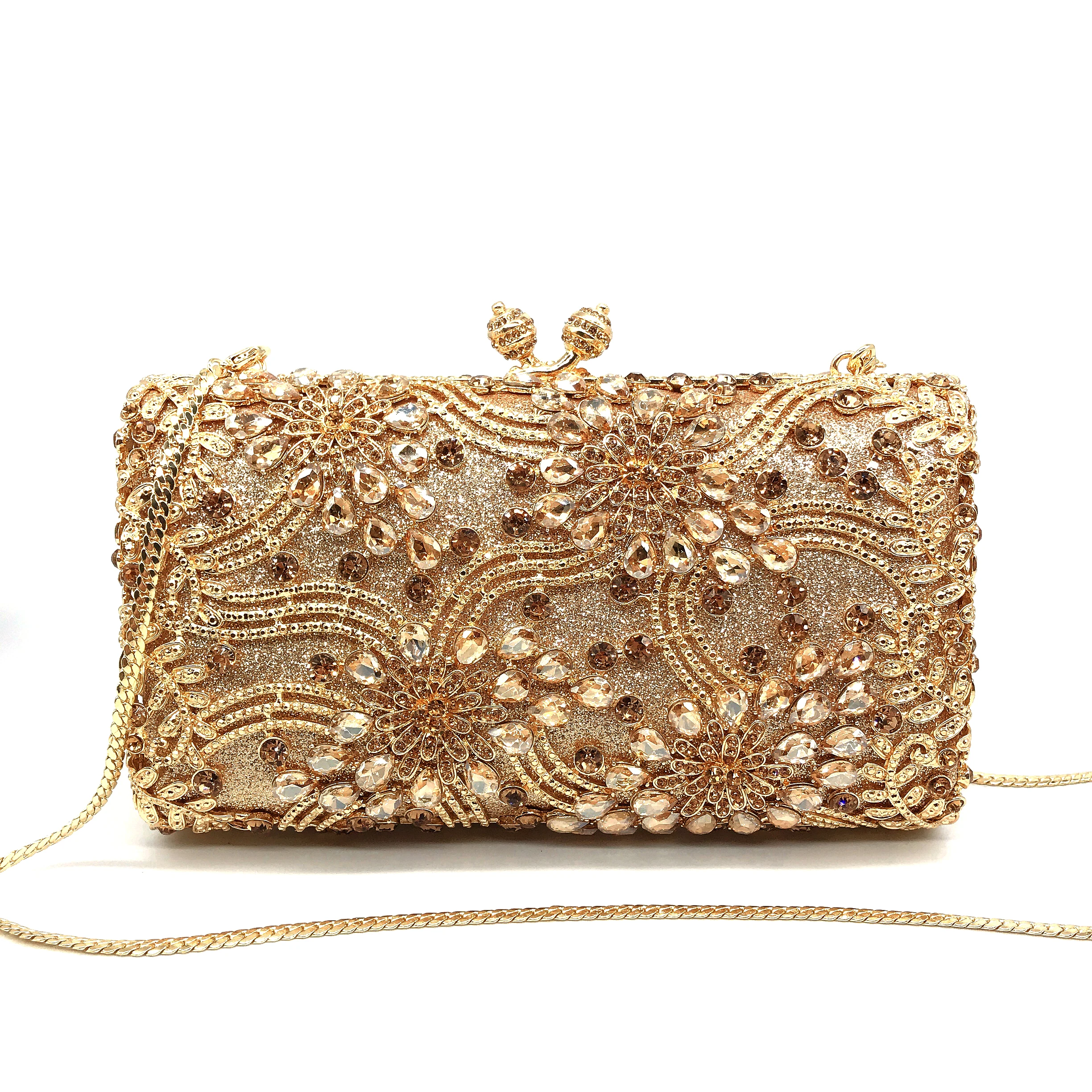 

Hot Selling Fancy Diamond Purse Luxury Small Woman Clutches Ladies Oval Shape Crystal Bridal Wedding Party Purses
