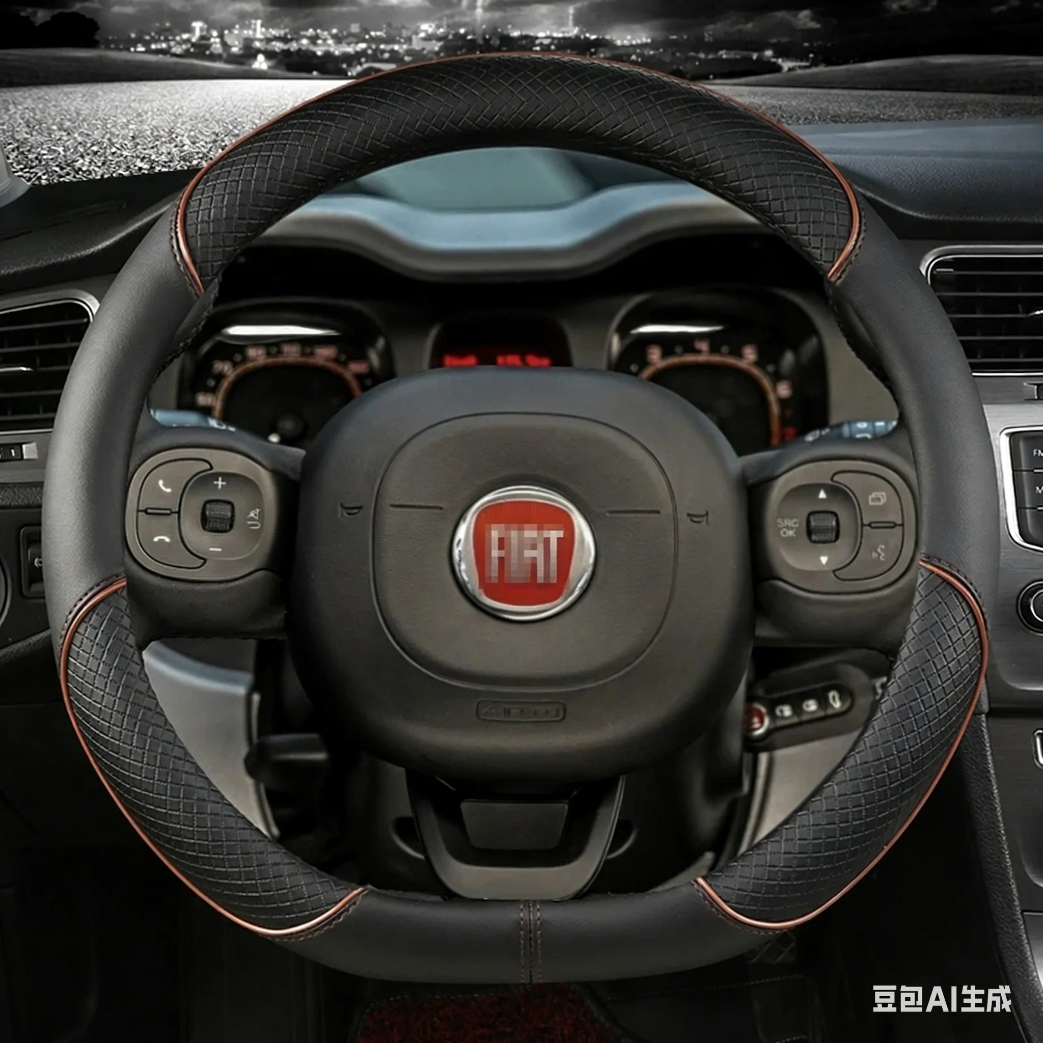 Car Steering Wheel Cover Microfiber Leather For Fiat Panda 2013 2015 2017 2019 2020 2021 2022 Auto Accessories