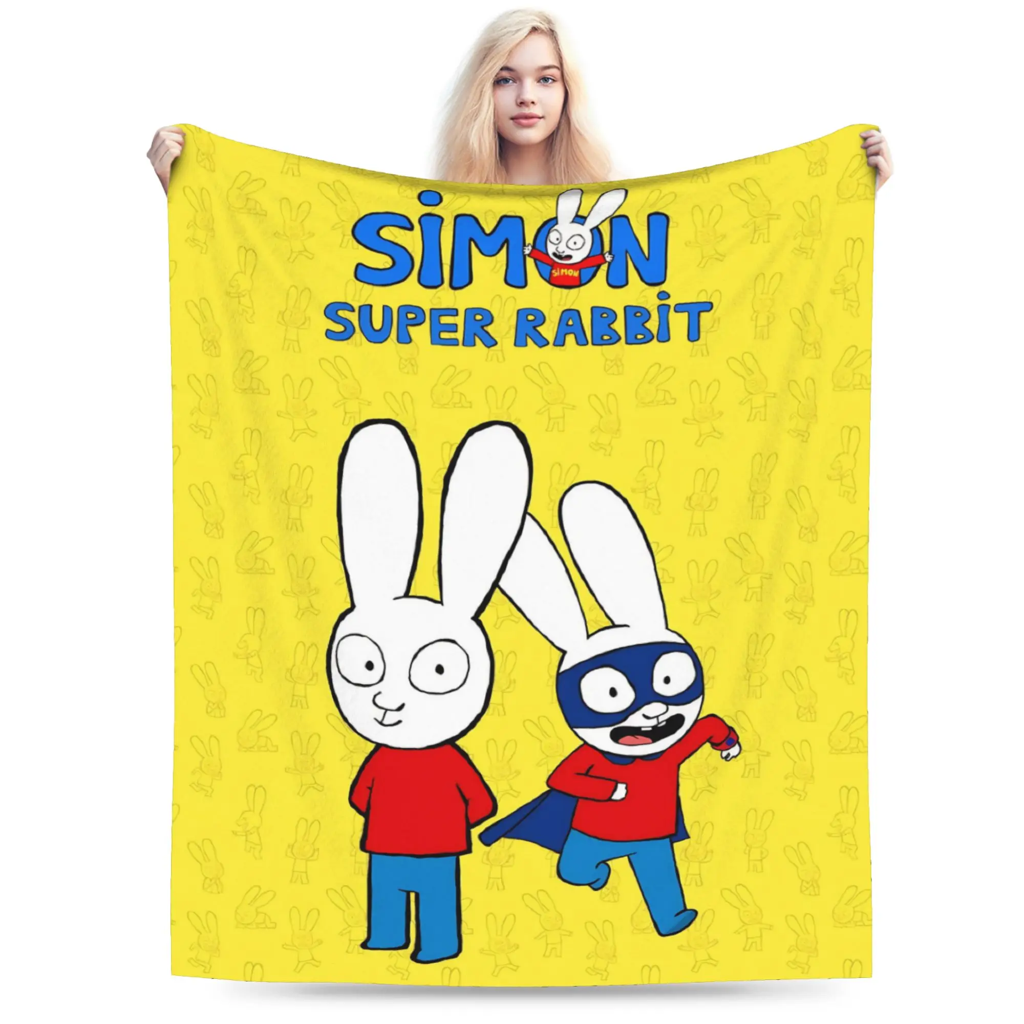 Cozy Simon Super Rabbit Blanket Merch Bed Decorative  Throw Blanket Lightweight Fleece for Office