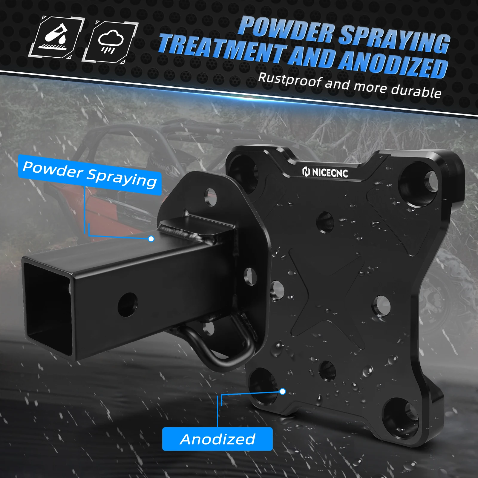 NICECNC For Can Am Maverick X3 Turbo DPS 2017-2021 Radius Rod Plate For Canam Maverick 900 R Hitch Receiver UTV Accessories