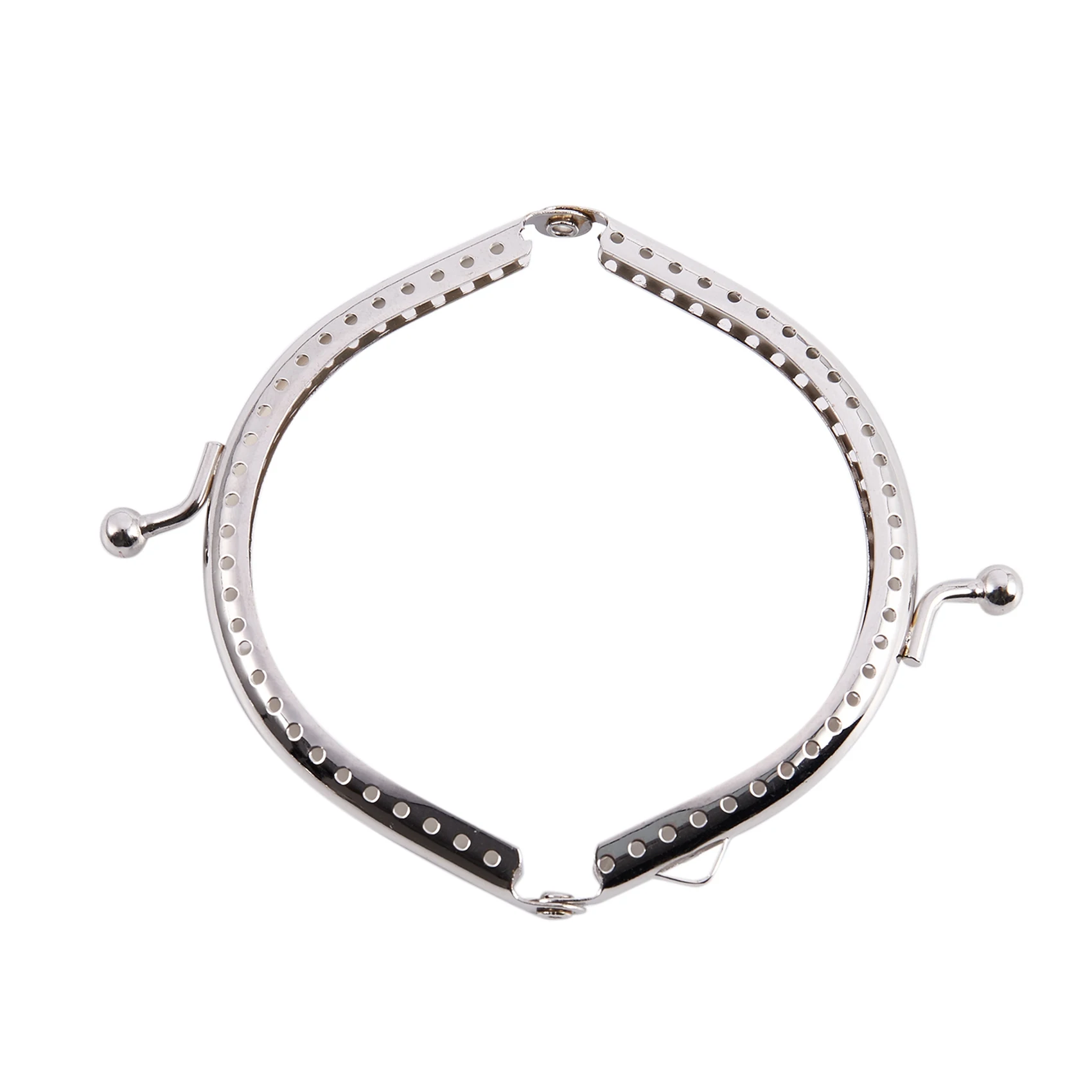 ABRT-10X Metal Frames Snap Clasp Arch Pattern Coin Style Purse Silver