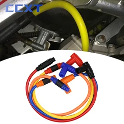 Motorcycle 8.8mm Lgnition Coil Spark Plug Iridium Power Cable For Kawasaki Suzuki ATV KTM Yamaha Honda Kayo etc Motocross Bike