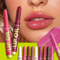 Mirror Glass Solid Lip Glaze Water Light Creamy Lip Gloss 12Hr Moisturizing Tint Avocado Lip Oil Balm Press Lipstick Cosmetic