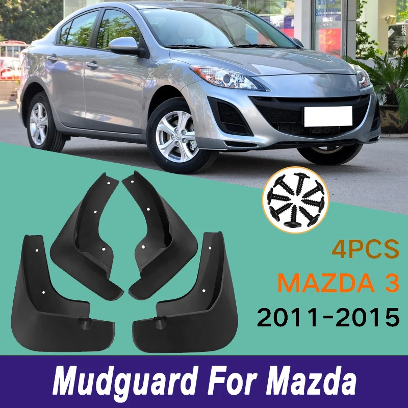 

For Mazda 3 2011-2015 2012 Automotive Tire Mudguard Waterproof Prevent Mud Splashing Car Mud Flaps Fender Trim 4pcs Accessories