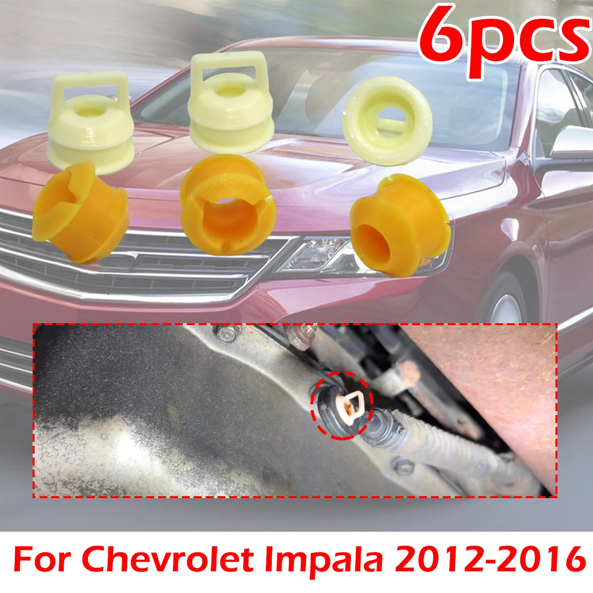 

6pcs Automatic Transmission gear Shift Cable Bushing For Chevrolet Impala 2012-2016 Rubber Gearbox Grommet Clip Shifter linkage