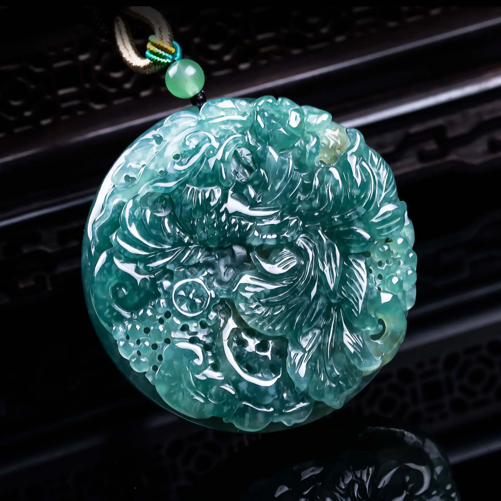 

Natural Myanmar Jadeite Phoenix Pendant Necklace Carved Amulet Real Jade Gemstone Vintage Charm Talismans Gifts for Women