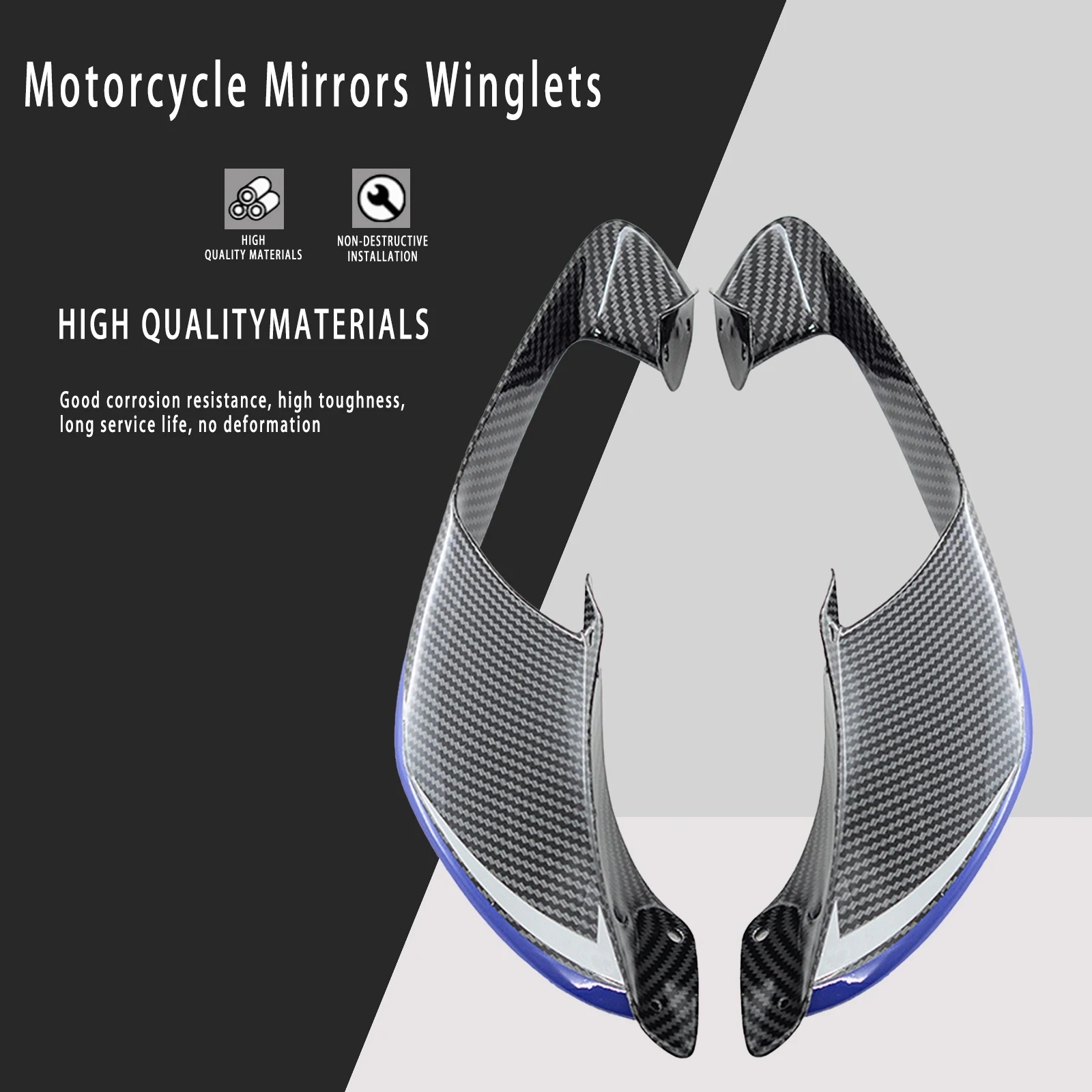 لياماها R1 R1M 2021-2024 YZF-R1 دراجة نارية المرايا الجنيحات الهوائية downforce الجانب أجنحة المفسد هدية غطاء #4