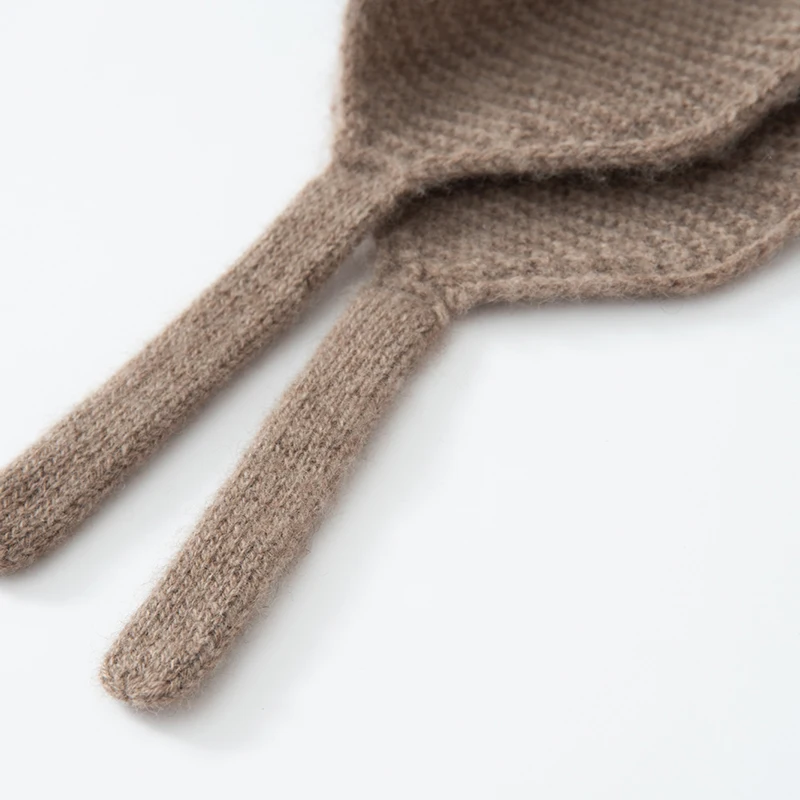 Hohe Qualität Winter Frauen Kaschmir Hüte Mode Im Freien Warm Halten Ohr Caps Solide Strick Beanie Russische Hut Weibliche Bomber Hüte – Detail 10