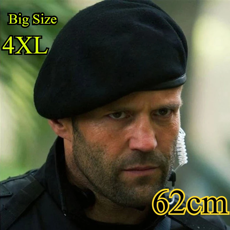 النمط الأوروبي حجم كبير 62 سنتيمتر الاتجاه ومتعددة الاستخدامات القبعات الرجال البريطانية الرجعية الجلود حافة الصوف القبعات للنساء 54 سنتيمتر 56 سنتيمتر 58 سنتيمتر 60 سنتيمتر #1