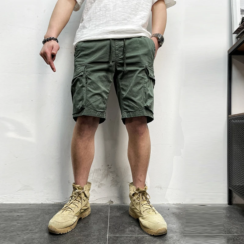 Men Summer Brand New Vintage Classic Soft Cotton Casual Pockets Cargo Shorts Men Outwear Fashion Twill Soft Shorts Men Plus Size