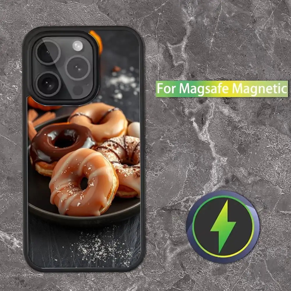 Casing Ponsel Donat Lezat Untuk iPhone 17,16,15,14,13,12,11,Pro,Max,Plus,Mini,SE4,E Pengisian Daya Nirkabel Magnetik Magsafe