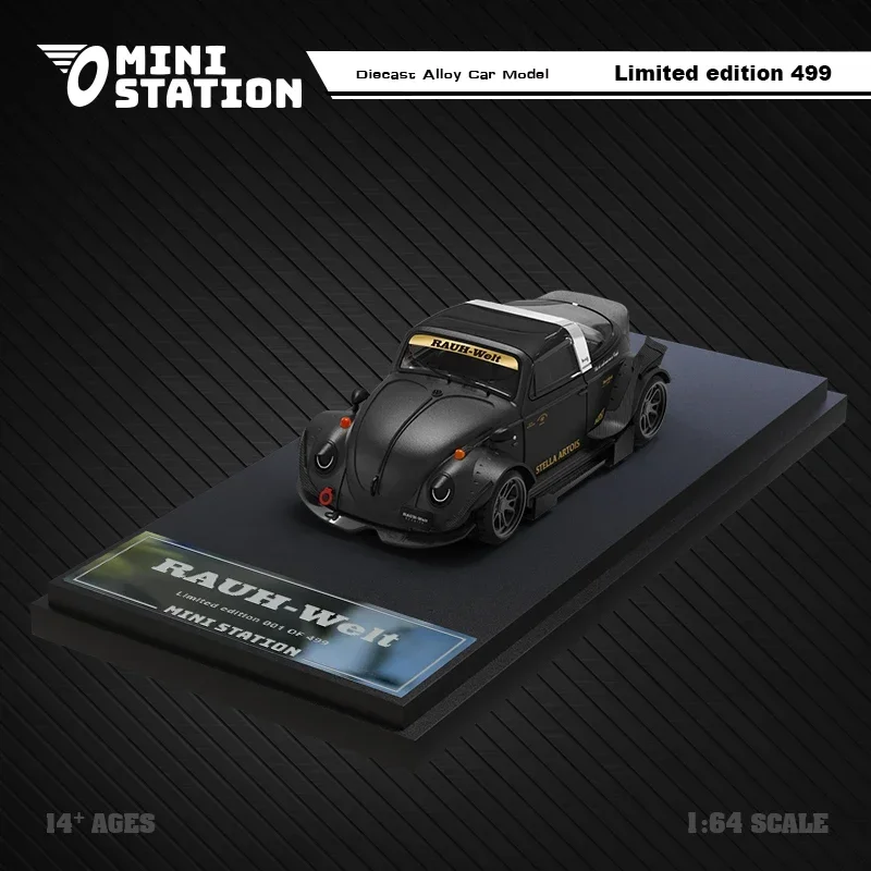Mini Station 1:64 RWB 964 /Beetle Tagar / T1 Van Stella Artois Matte Black limited499 Diecast Model Car
