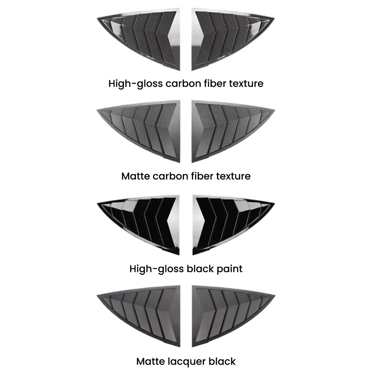 AMAW Rear Car Window Shutter Cover for Tesla Model Y Juniper Louver Side Vent Trim Triangle Accessorie Matte Carbon Fiber