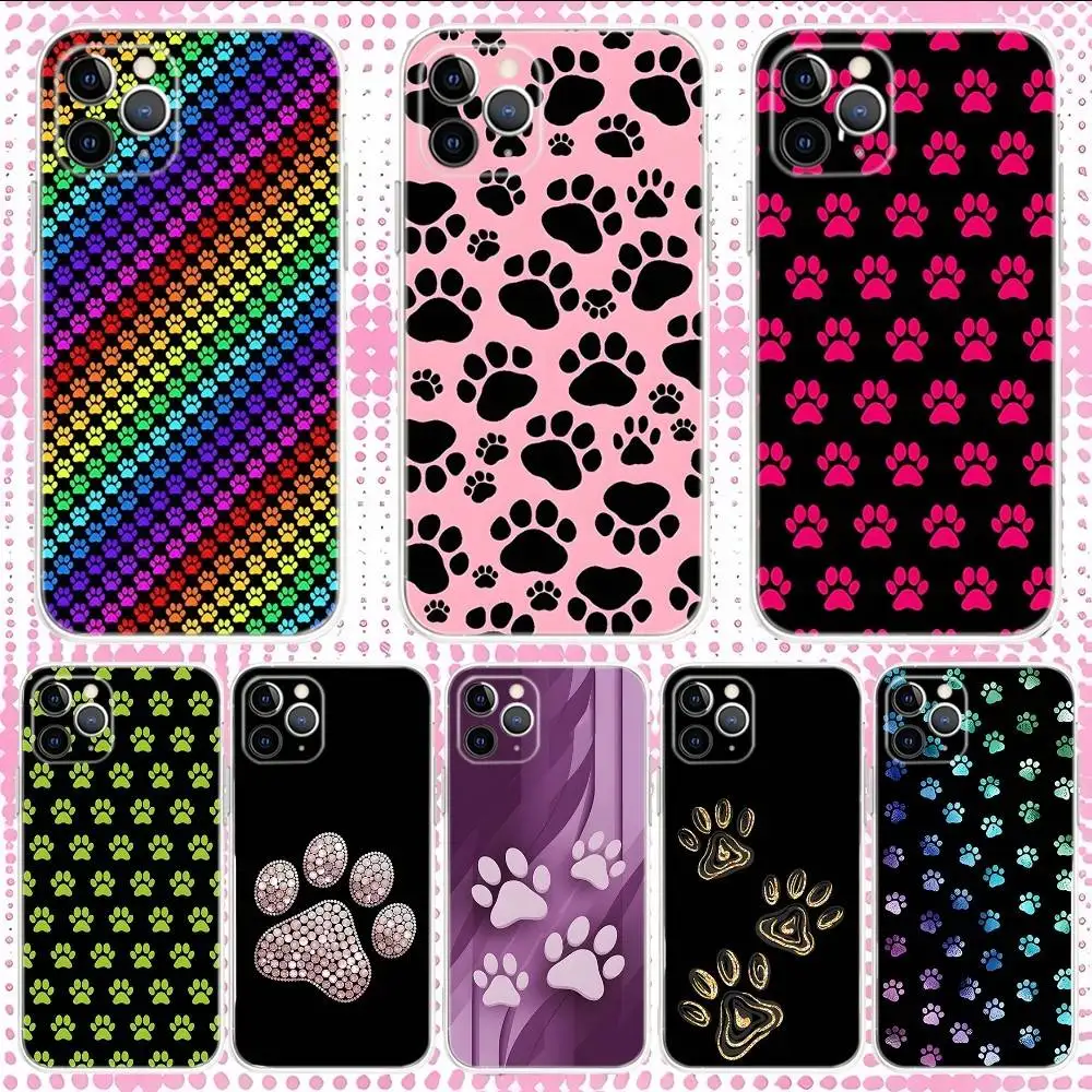 

Cute Dog Claws Phone Case For iPhone 17,16,15,14,13,12,11,Pro,Max,Plus,Air,X,XS,XR,SE,Mini Transparent Silicone Soft