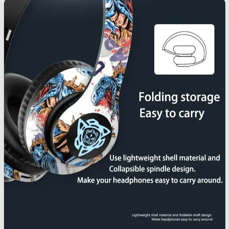 

Graffiti Bluetooth Headset HIFI Stereo Foldable RGB Lighting Effects Supports Audio Cables Cool Wireless Bluetooth Headphones