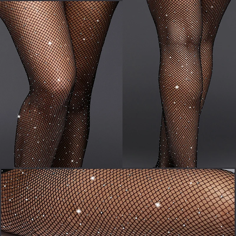 

Diamond Pantyhose For Women Sexy Stockings Rhinestone Fishnet Stockings Ultrathin Transparent Adult Tights Stockings