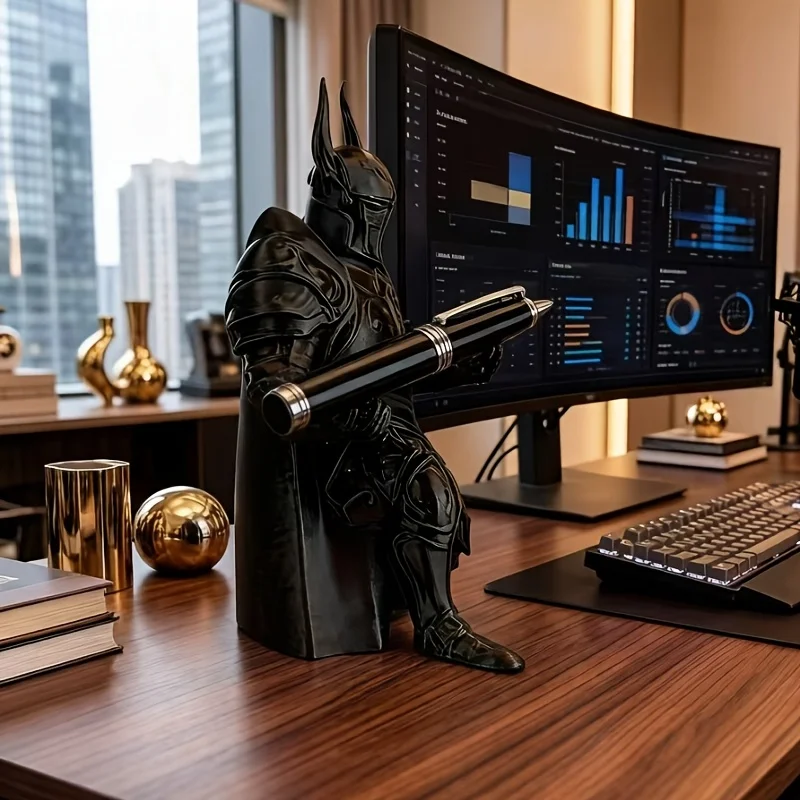 Black Knight Pen Holder Creative Devil Desktop Pencil Organizer Rack Ballpoint Stationery Display Stand School Office Assessorie