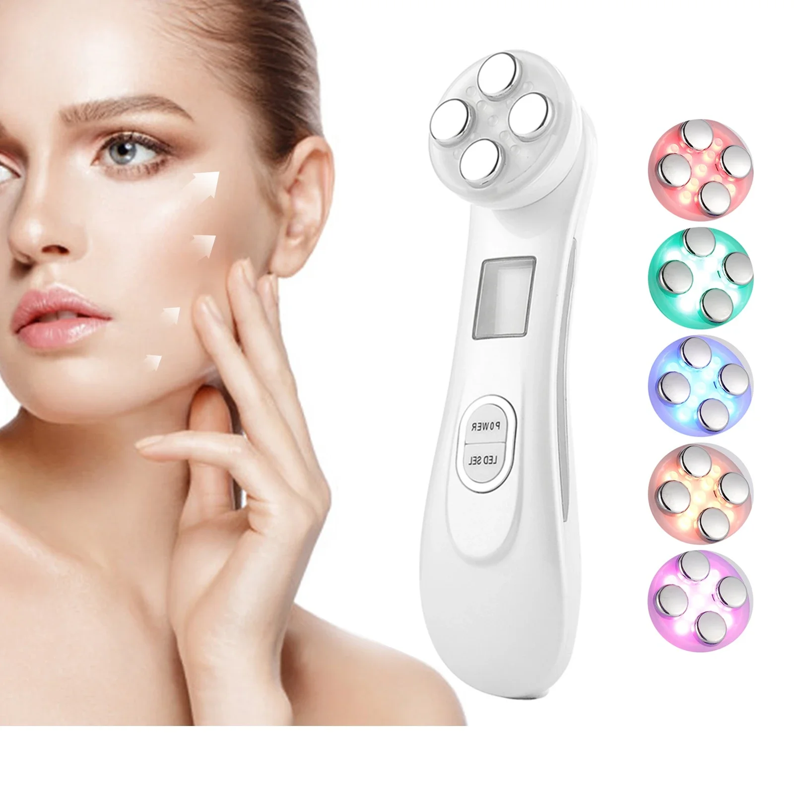 Appareil de beauté à photons LED, radiofréquence RF 5 en 1, électroporation EMS, Lifting de la peau, serrer, Anti-rides, soins de la peau, masseur pour le visage