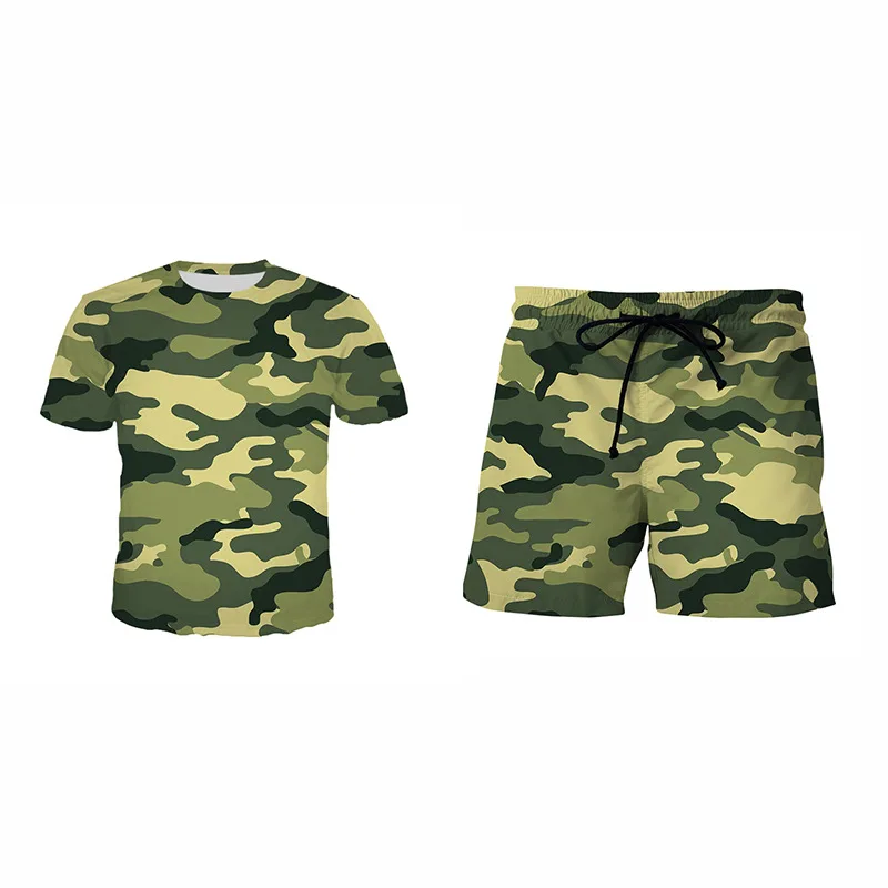 

New 3D Printed T-shirt and Shorts Viking Summer Men's Casual Sports Suit Tracksuit Men