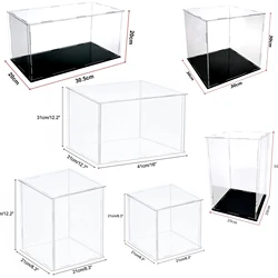 Vitrine en acrylique transparent pour figurines, jouets, objets de collection, modèle de voiture, boîte supérieure de seau, support d'évaluation, vitrine de protection anti-poussière