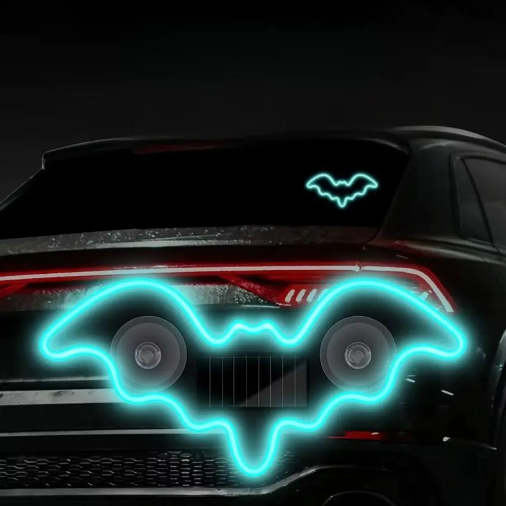 Wireless Car Solar LED Light RGB Color Light/Vibration Sensor Car Window Neon Light Dynamic Gradient Suction Cup Mount