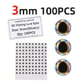 100 piezas plateadas de 3 mm