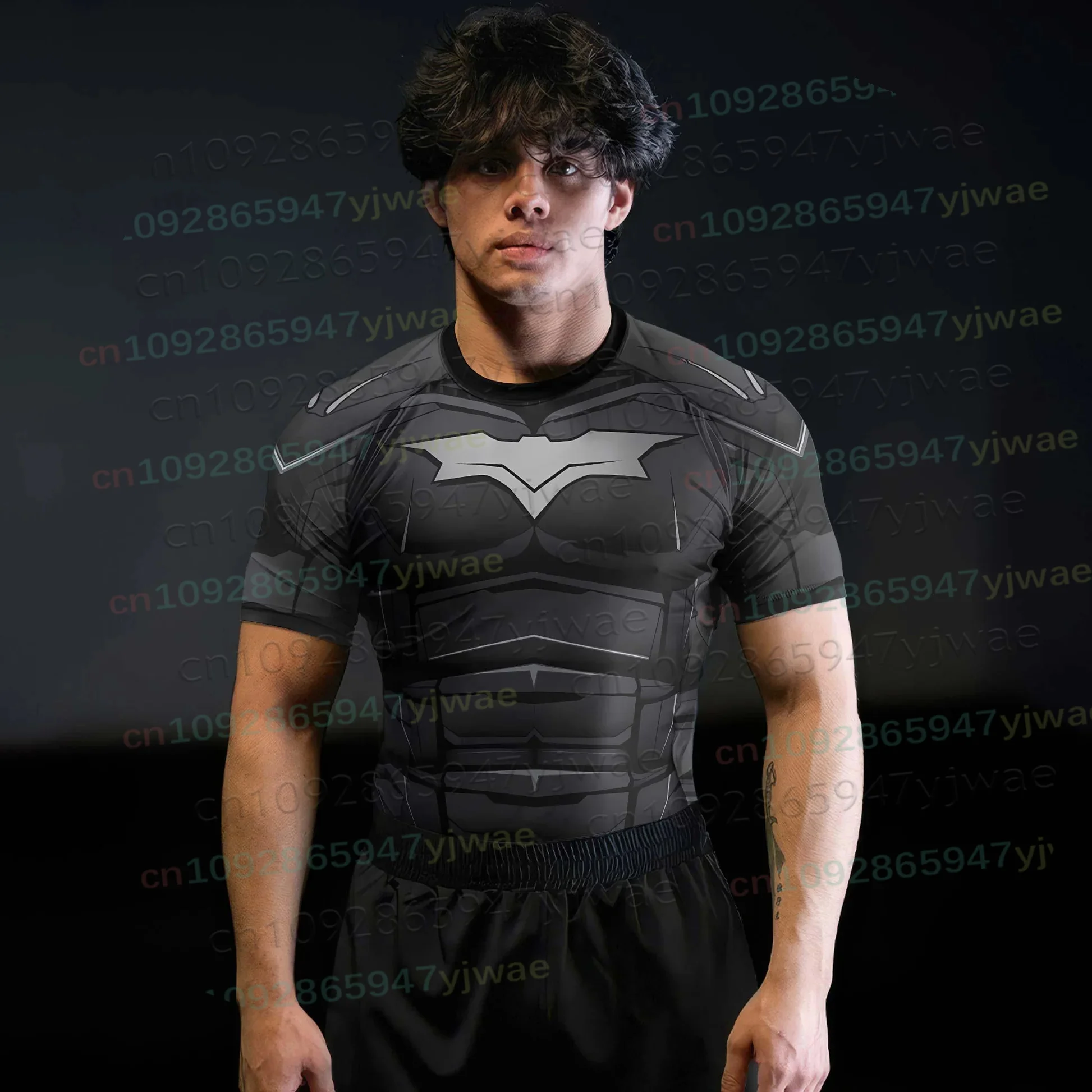 

Новая летняя футболка с коротким рукавом «Бэтмен» для фитнеса и бега, оверсайз, дышащая, быстросохнущая, для детей и взрослых, 2026