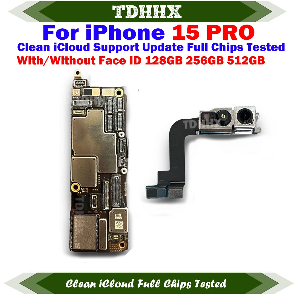 ESIM E-SIM LL/A / SIM CN Version Main Logic Board for iPhone 15 Pro Motherboard With/No Face ID Clean iCloud Mainboard With iOS