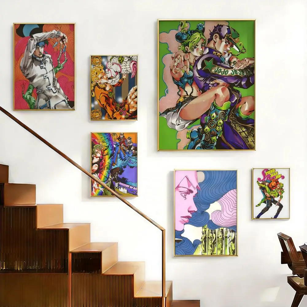Anime JoJo S Bizarre Adventure Poster HD art sticky wall waterproof home living room bedroom bar aesthetic decoration