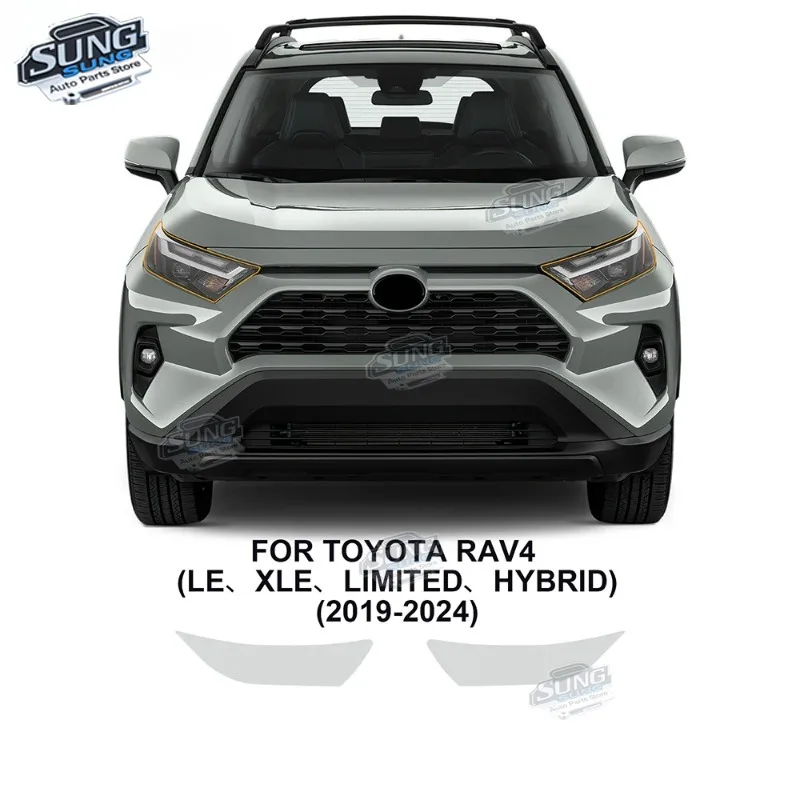

Для Toyota RAV4 Hybrid XA50 2019-2024 передняя фара, предварительно вырезанная защита от краски, прозрачная ремонтная пленка против царапин, прозрачная ТПУ