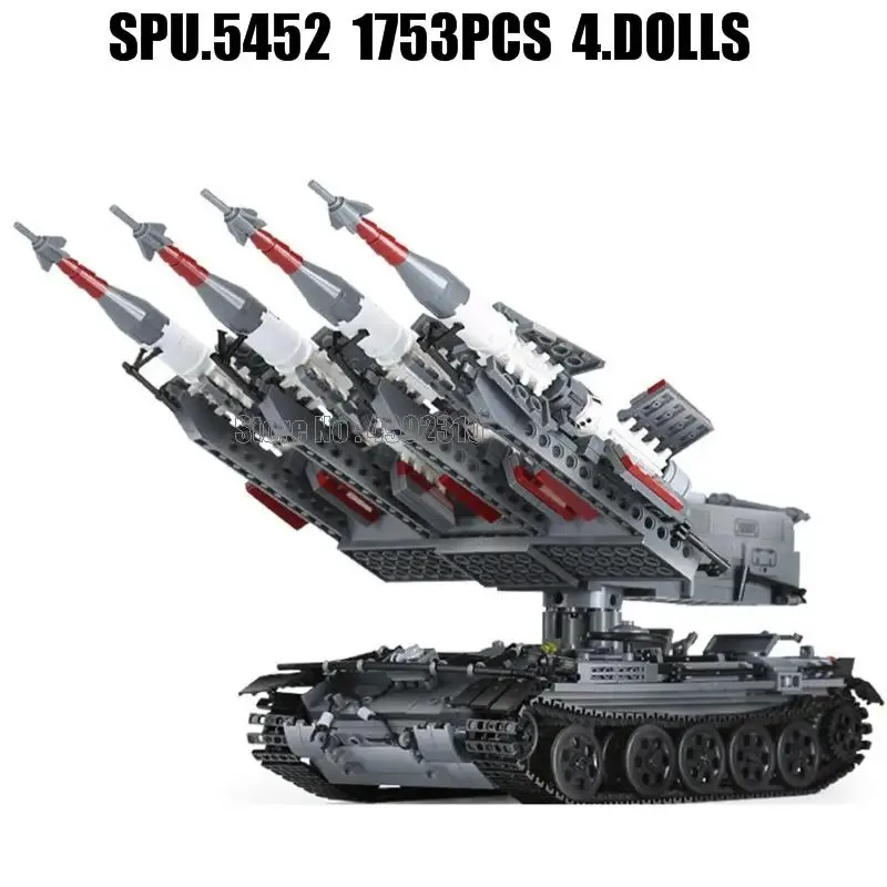 Xb06004 1753pcs military Sa-3 tank missiles T55 tank army weapons boys building block toys