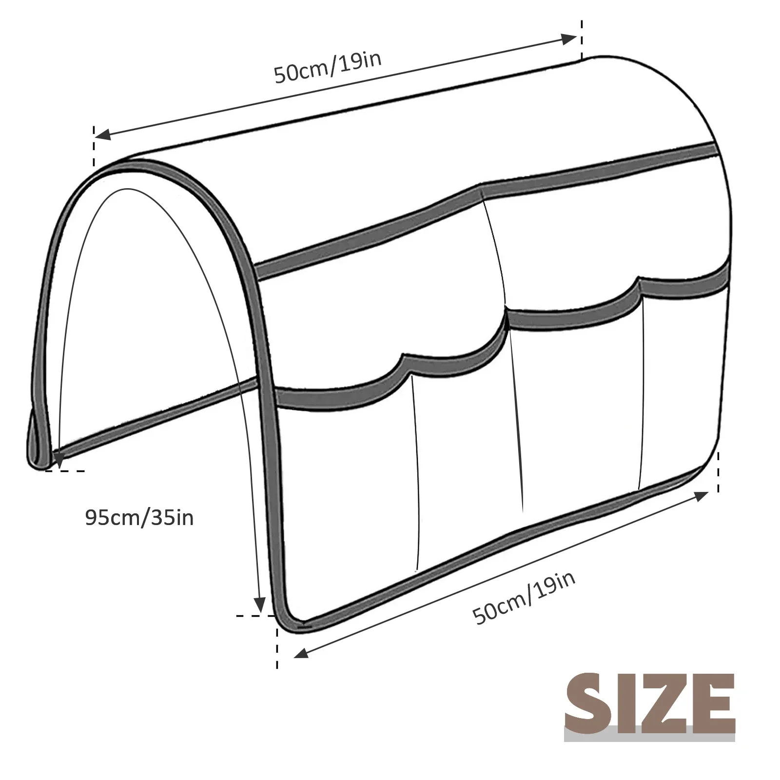 Bolsa de armazenamento para apoio de braço de sofá com 6 bolsos, organizador remoto à prova d'água, reutilizável, organizador de poltrona lavável