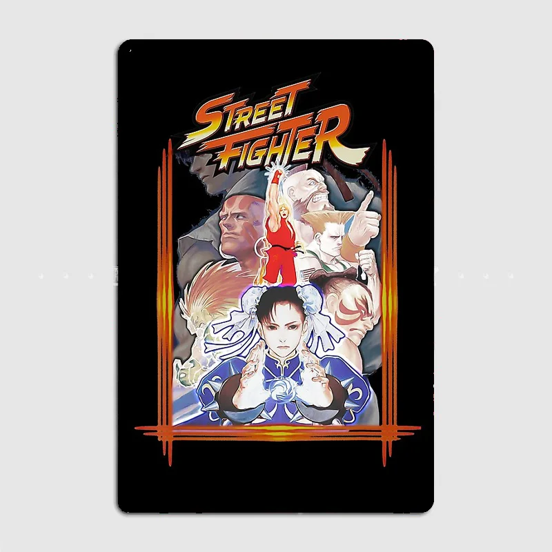 US Street Fighter Retro Classic Poster Metal Sign Posters Car Club Bar Interior Bedroom Wall Art Home