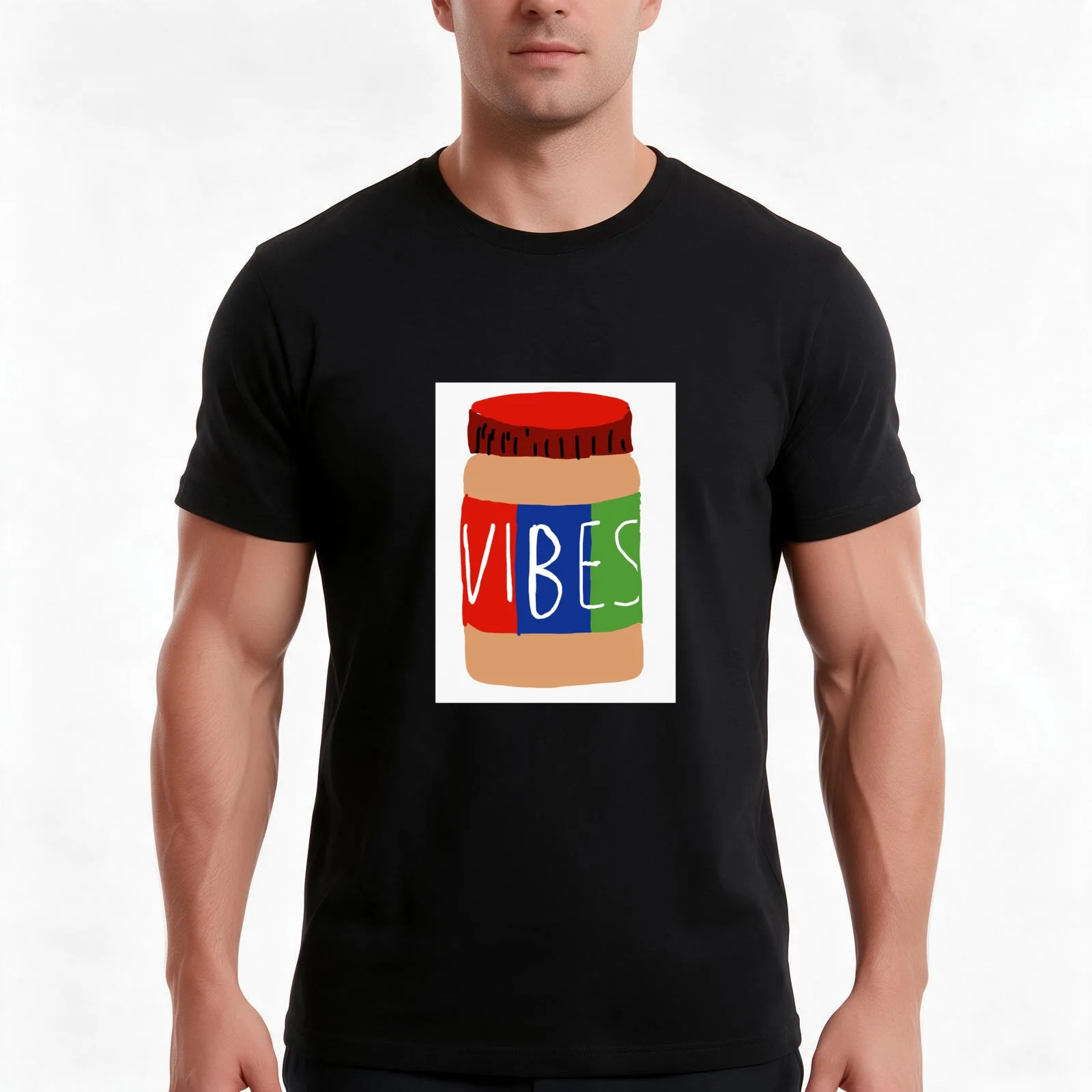 Peanut butter vibes T-Shirt Summer Casual Cotton Tee Oversized Streetwear Tops Vintage Graphic Print Loose Fit Short Sleeve