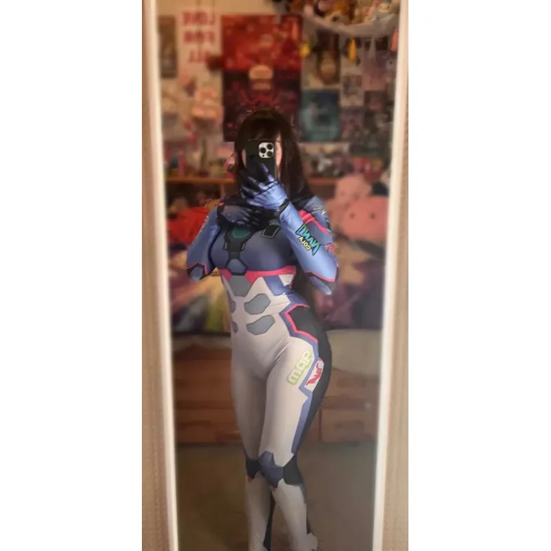 D. va Cosplay Trajes Super-herói Zentai Terno dva Halloween Bodysuit Adultos Crianças