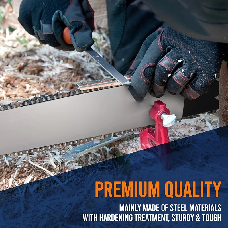 Chainsaw Sharpening Kit - 9 Piece Set with Round Files (5/32", 3/16", 7/32"), Flat File (6"), Handle, Filing Guide, and Travel P