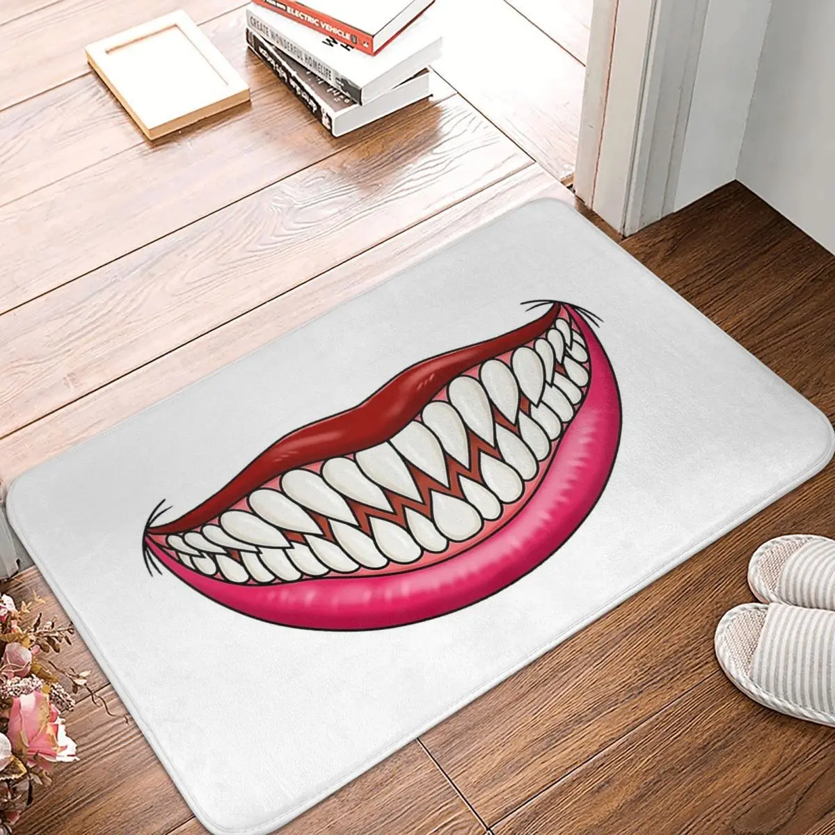 Funny Mouth FaceBathroom Mat Funny Big Teeth Doormat Kitchen Carpet Entrance Door Rug Home Decor