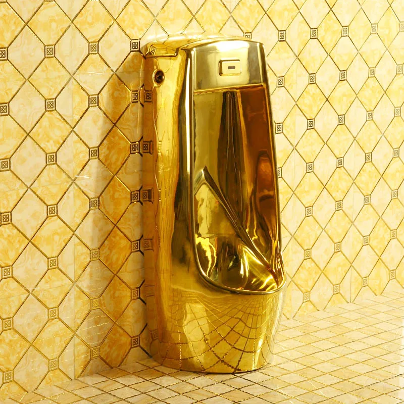 

The product can be customized.Golden urinal urinal European style standing land luxury gold urinal ceramic gold urinal urinal