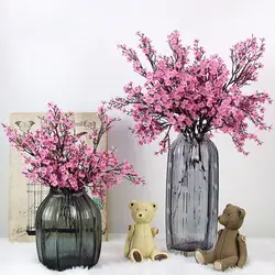 Sakura Artificial Flowers Bouquet for Home Room Decor Garden Wedding Decoration Outdoor Fake Flower DIY Vase Ornament Accessory