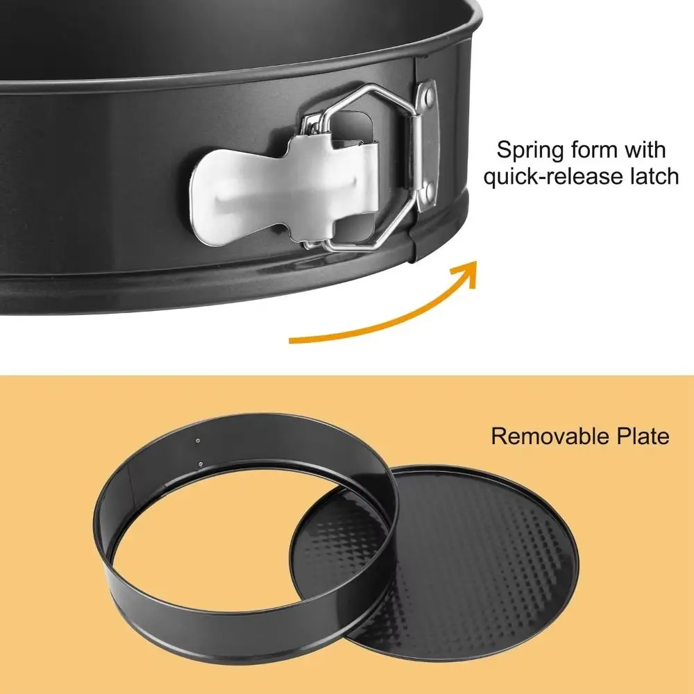 3pcs Carbon Steel Cake Mold Baking Tools Heart Round Square Removable Bottom Cake Embryo Mold Set Easy To Clean Non-Stick
