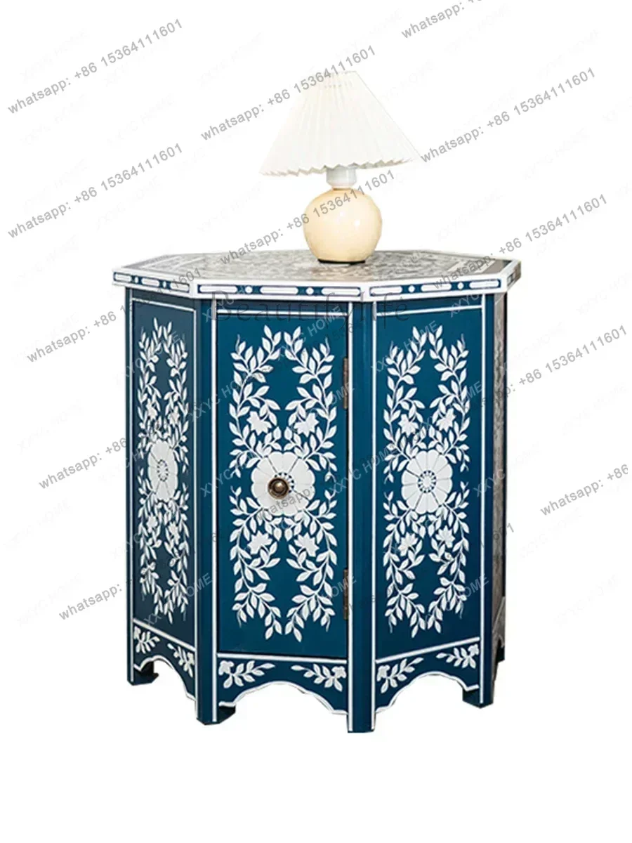Tibetan Style Mid-Ancient Living Room Corner Table Sofa Retro Side Table