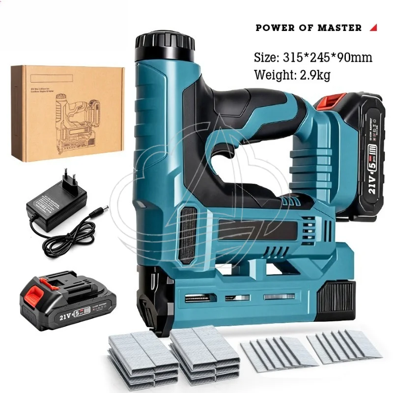 Cordless Lithium Brad Nailer Woodworking Straight Nail Gun Jam Free Portable Fastening Tool for DIY Home Trim Carpentry Use