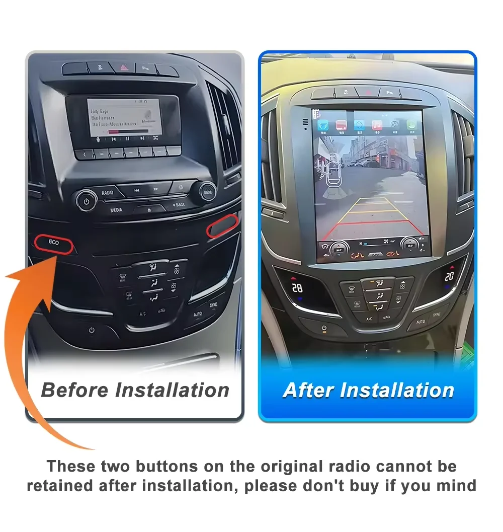 Wireless Android 16 Carplay For Opel Insignia Buick Lacrosse Regal 2014-2018 GPS For Tesla Style Car Multimedia Player Display