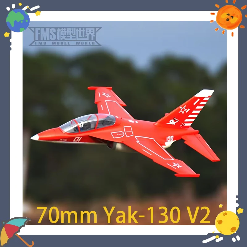 Fms Rc Airplane 70mm Yak-130 V2 Upgraded Fixed Wing Advanced Trainer Remote Control Foam Aircraft Strong Performance Boy Toy