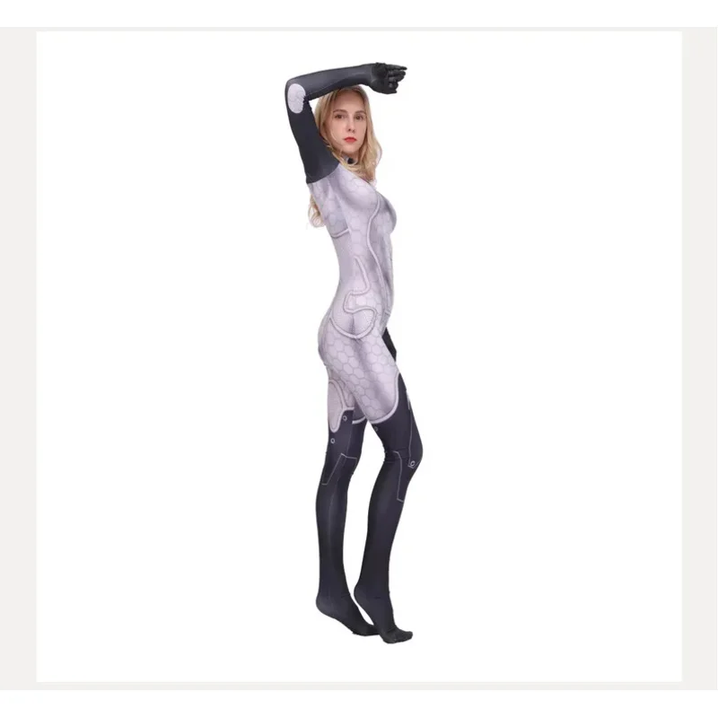 Miranda Lawson Cosplay Costume Zentai Bodysuit Mass Effect 3 Jumpsuits Suit Halloween Catsuit Adults Kids UY8200