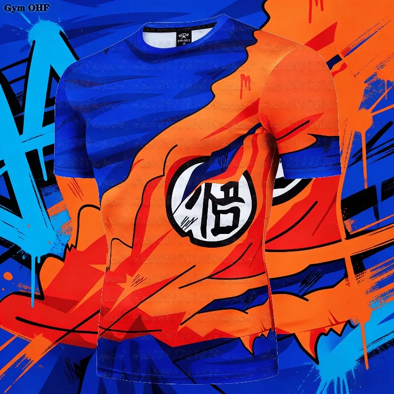 3D Goku T-Shirt Herren Sommer Fitness Top Taekwondo Bjj Gym Rashguard Mma Boxen Goku T-Shirt Herren Sportshirt Muay Thai