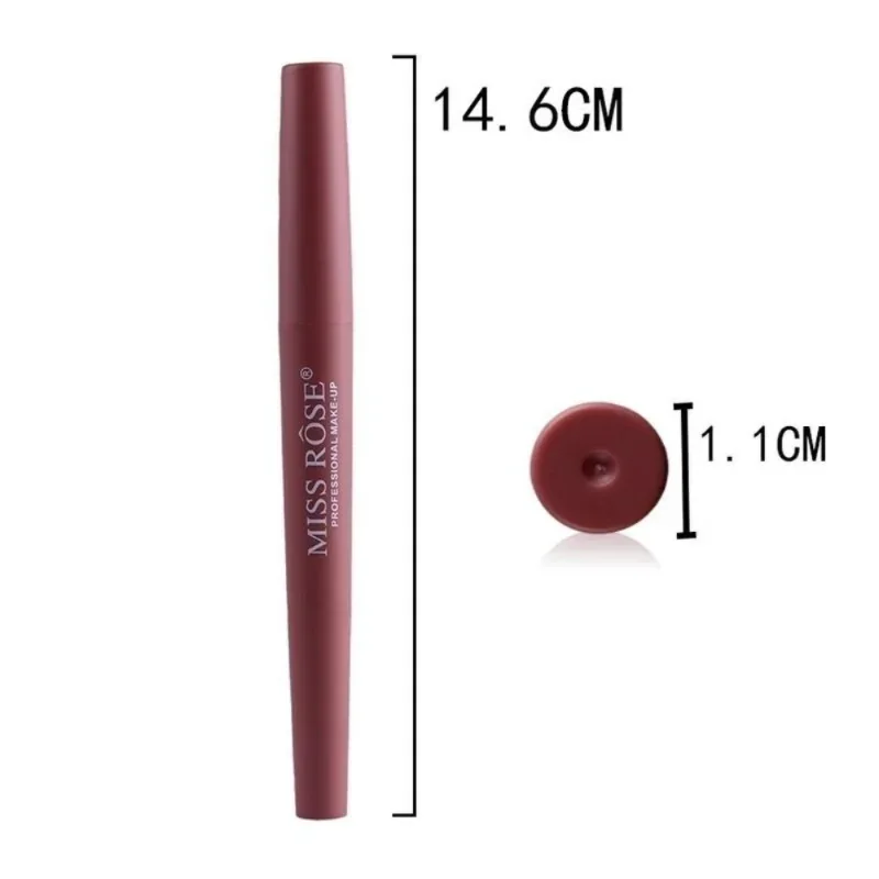 1 Pcs MISS ROSE Waterproof Long Lipstick Pen Lipliner 8 Colors for Selection Durable Color Display Suitable As Various Occasions